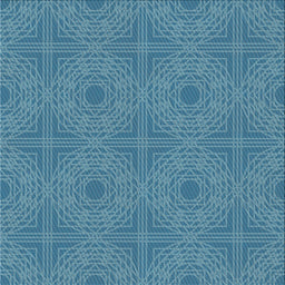 Square Patterned Blue Turquoise Green Novelty Rug, pat3286