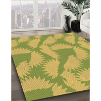 Patterned Golden Brown Yellow Rug, pat3288brn