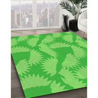 Patterned Lime Green Rug, pat3288grn