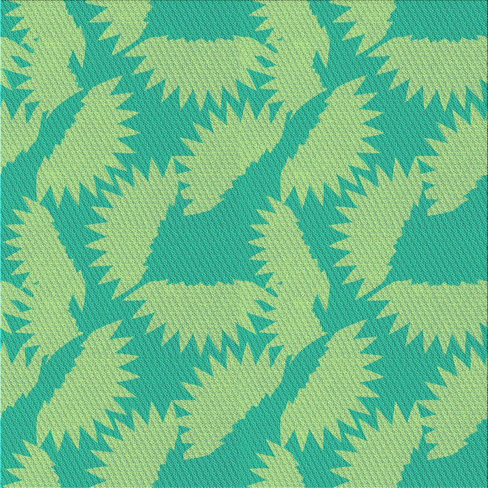 Round Patterned Lime Mint Green Rug, pat3288lblu