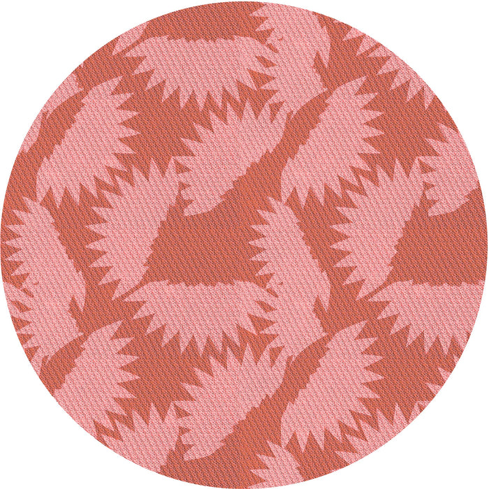 Square Patterned Light Coral Pink Rug, pat3288rd