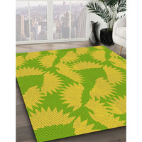 Patterned Pistachio Green Rug, pat3288yw