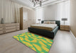 Machine Washable Transitional Green Rug in a Bedroom, wshpat3288