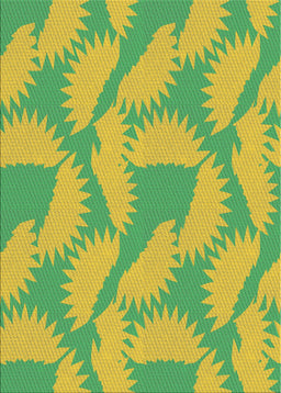 Patterned Green Novelty Rug, pat3288