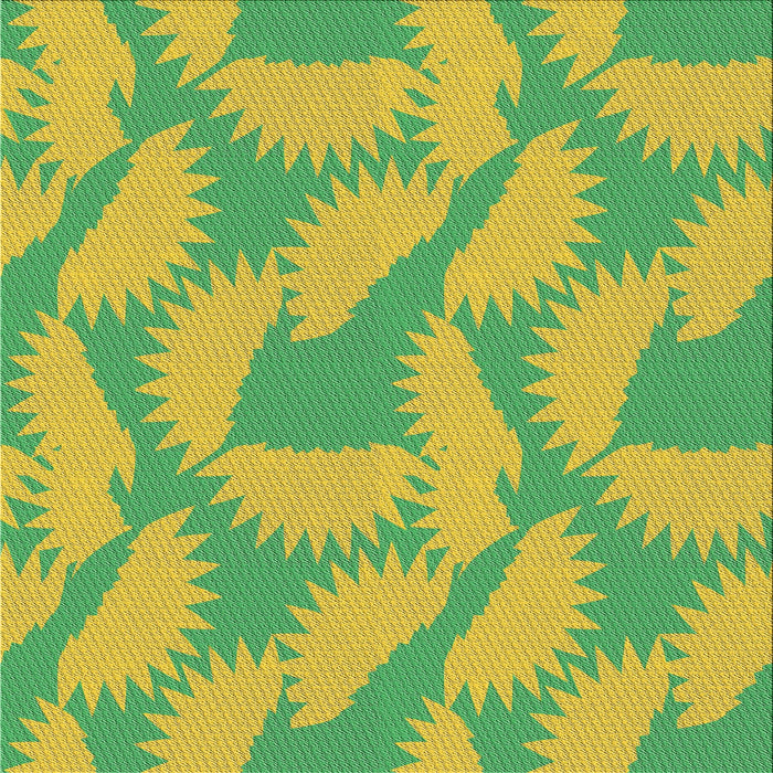 Square Patterned Green Novelty Rug, pat3288