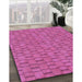 Machine Washable Transitional Deep Pink Rug in a Family Room, wshpat3289pur