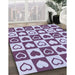Patterned Purple Rug in Family Room, pat329blu