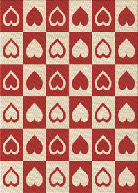 Machine Washable Transitional Red Rug, wshpat329brn