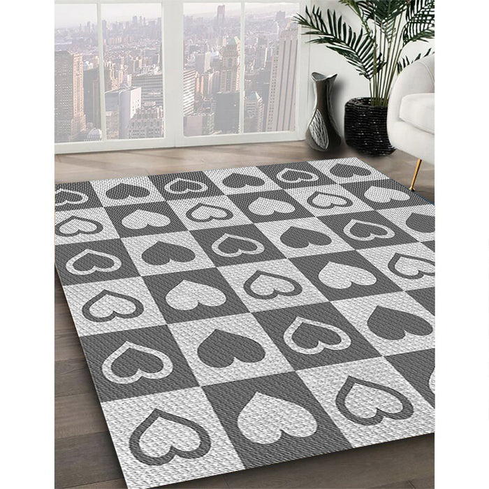 Patterned Ash Gray Rug in Family Room, pat329gry