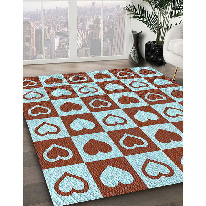 Machine Washable Transitional Blue Rug in a Family Room, wshpat329lblu