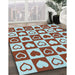 Patterned Blue Rug in Family Room, pat329lblu