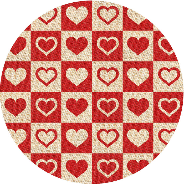 Square Patterned Red Rug, pat329org