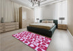 Patterned Blossom Pink Rug in a Bedroom, pat329pur