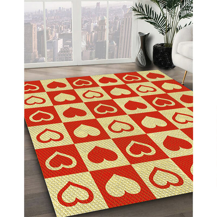 Machine Washable Transitional Red Rug in a Family Room, wshpat329yw