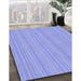 Patterned Light Slate Blue Rug in Family Room, pat3290blu