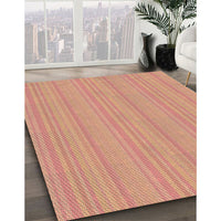 Patterned Tomato Red Rug, pat3290brn