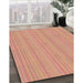 Patterned Tomato Red Rug in Family Room, pat3290brn