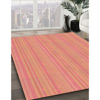 Patterned Bright Orange Rug, pat3290org