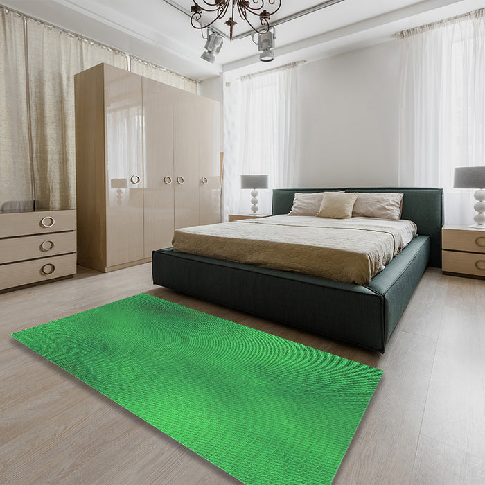 Patterned Neon Green Rug in a Bedroom, pat3291grn