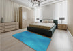 Patterned Blue Rug in a Bedroom, pat3291lblu