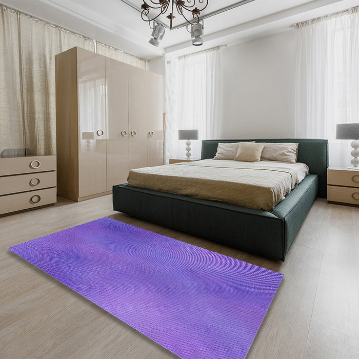 Patterned Purple Rug in a Bedroom, pat3291pur