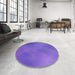 Round Patterned Purple Rug in a Office, pat3291pur