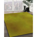 Patterned Dark Yellow Green Rug in Family Room, pat3291yw