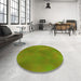 Round Patterned Pistachio Green Rug in a Office, pat3292yw