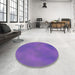 Round Patterned Purple Rug in a Office, pat3293pur