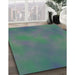 Machine Washable Transitional Deep-Sea Green Rug in a Family Room, wshpat3293