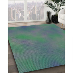 Patterned Deep-Sea Green Novelty Rug in Family Room, pat3293
