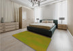 Patterned Olive Green Rug in a Bedroom, pat3294yw