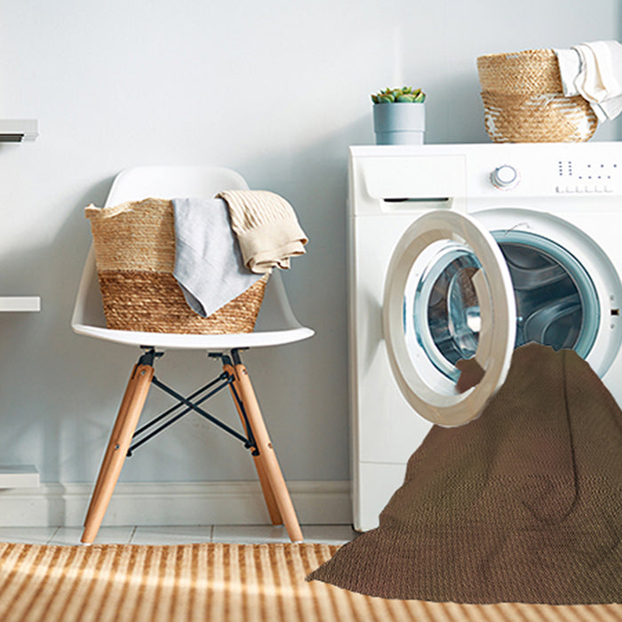 Machine Washable Transitional Light Brown Rug in a Washing Machine, wshpat3296brn