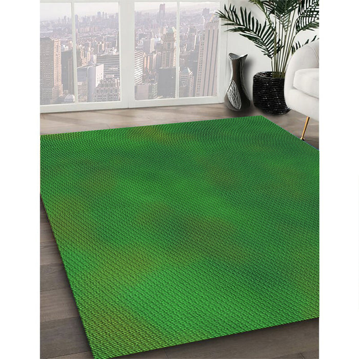 Patterned Green Rug in Family Room, pat3297grn