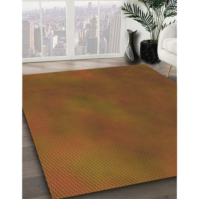 Patterned Saddle Brown Rug in Family Room, pat3297org