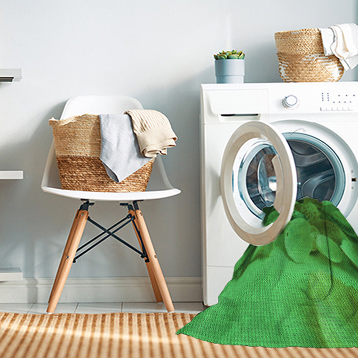 Machine Washable Transitional Green Rug in a Washing Machine, wshpat3298grn