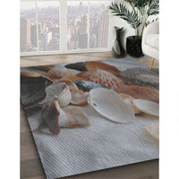 Patterned Dark Gray Novelty Rug, pat3298