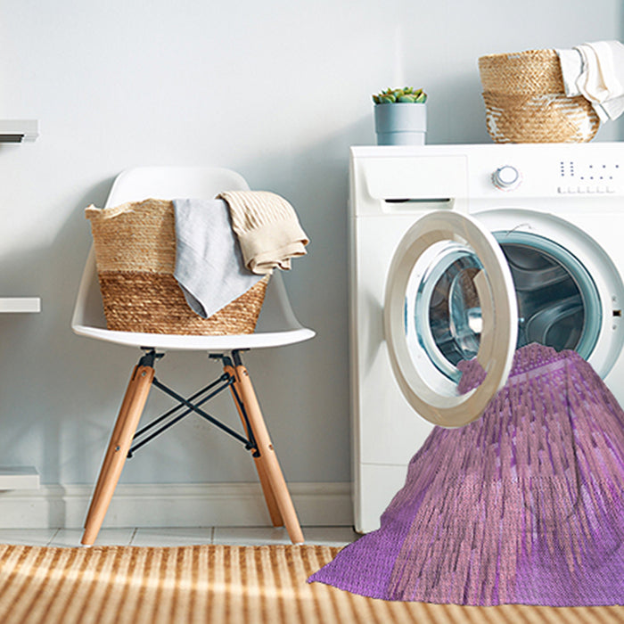 Machine Washable Transitional Orchid Purple Rug in a Washing Machine, wshpat3299pur