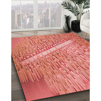 Patterned Fire Red Rug, pat3299rd