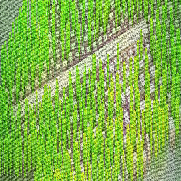 Patterned Yellowish Green Modern Rug, pat3299