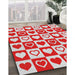 Patterned Red Novelty Rug in Family Room, pat329
