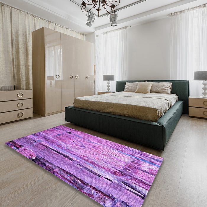 Patterned Violet Purple Rug in Family Room, pat33pur