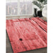 Machine Washable Transitional Red Rug in a Family Room, wshpat33rd