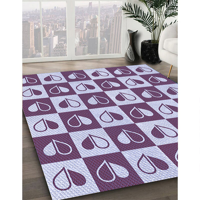 Machine Washable Transitional Purple Rug in a Family Room, wshpat330blu