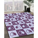 Patterned Purple Rug in Family Room, pat330blu