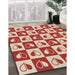 Patterned Red Rug in Family Room, pat330brn