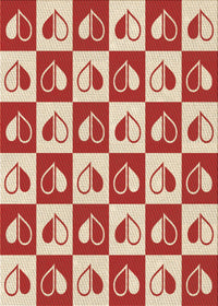 Machine Washable Transitional Red Rug, wshpat330brn