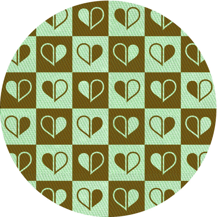 Square Patterned Dark Bronze Brown Rug, pat330grn