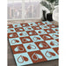 Patterned Blue Rug in Family Room, pat330lblu