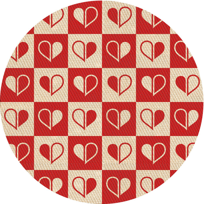 Square Patterned Red Rug, pat330org